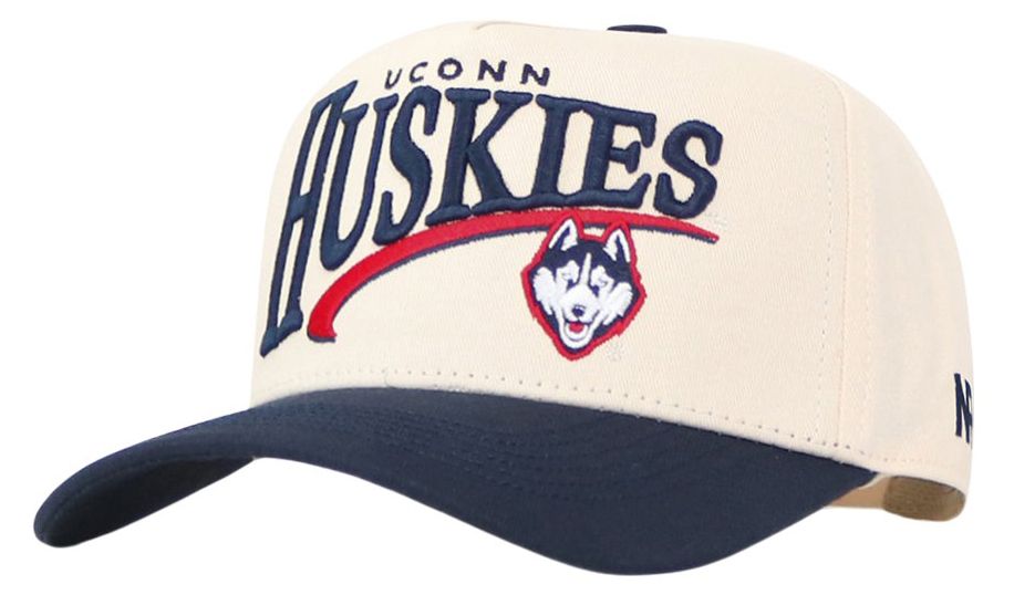 No Rivals Adult UConn Huskies Cream and Navy Stride Snapback Adjustable Hat
