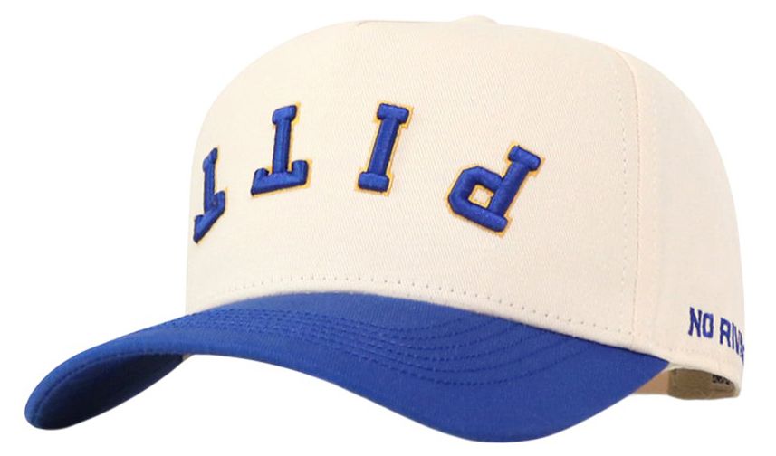 No Rivals Adult Pitt Panthers Cream and Blue Upside Down Snapback Adjustable Hat