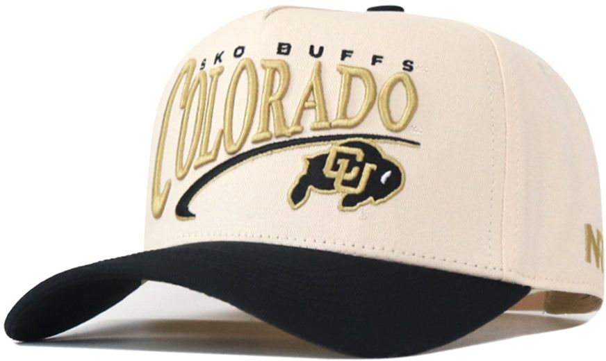 No Rivals Adult Colorado Buffaloes Cream and Black Stride Snapback Adjustable Hat, Men's