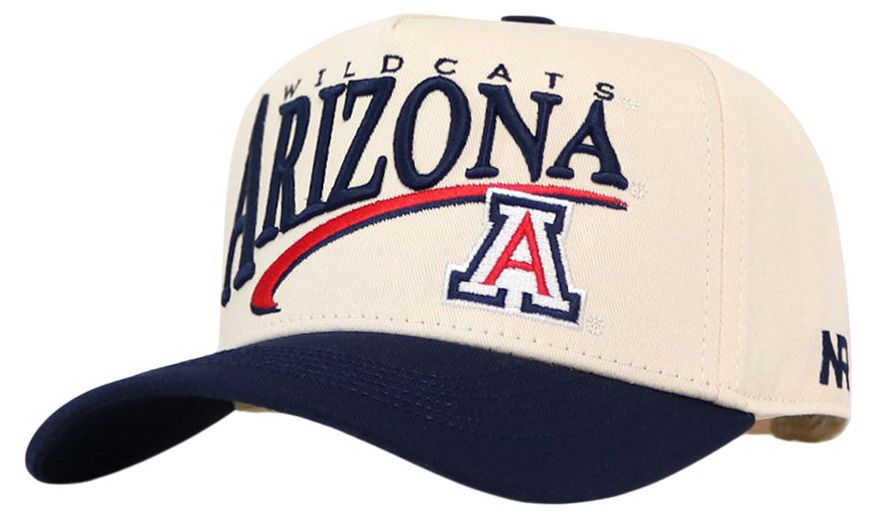 No Rivals Adult Arizona Wildcats Cream and Navy Stride Snapback Adjustable Hat, Men's, White