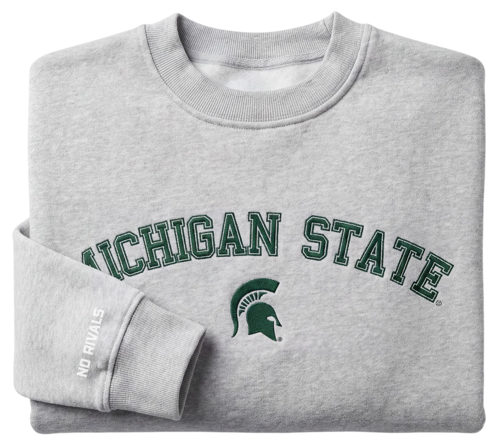 No Rivals Men's Michigan State Spartans Grey Mock Neck Sweatshirt