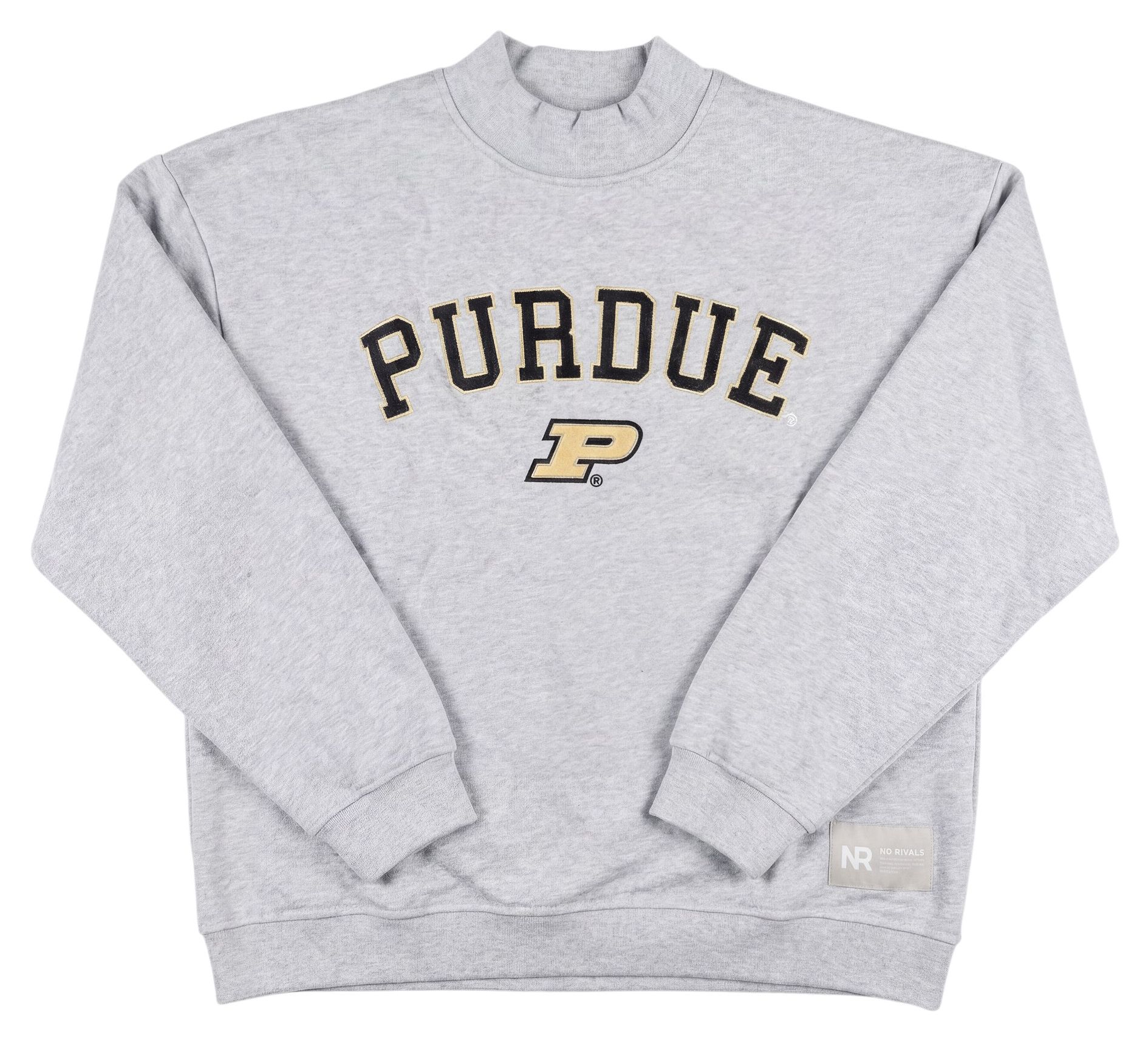No Rivals Men's Purdue Boilermakers Grey Mock Neck Sweatshirt