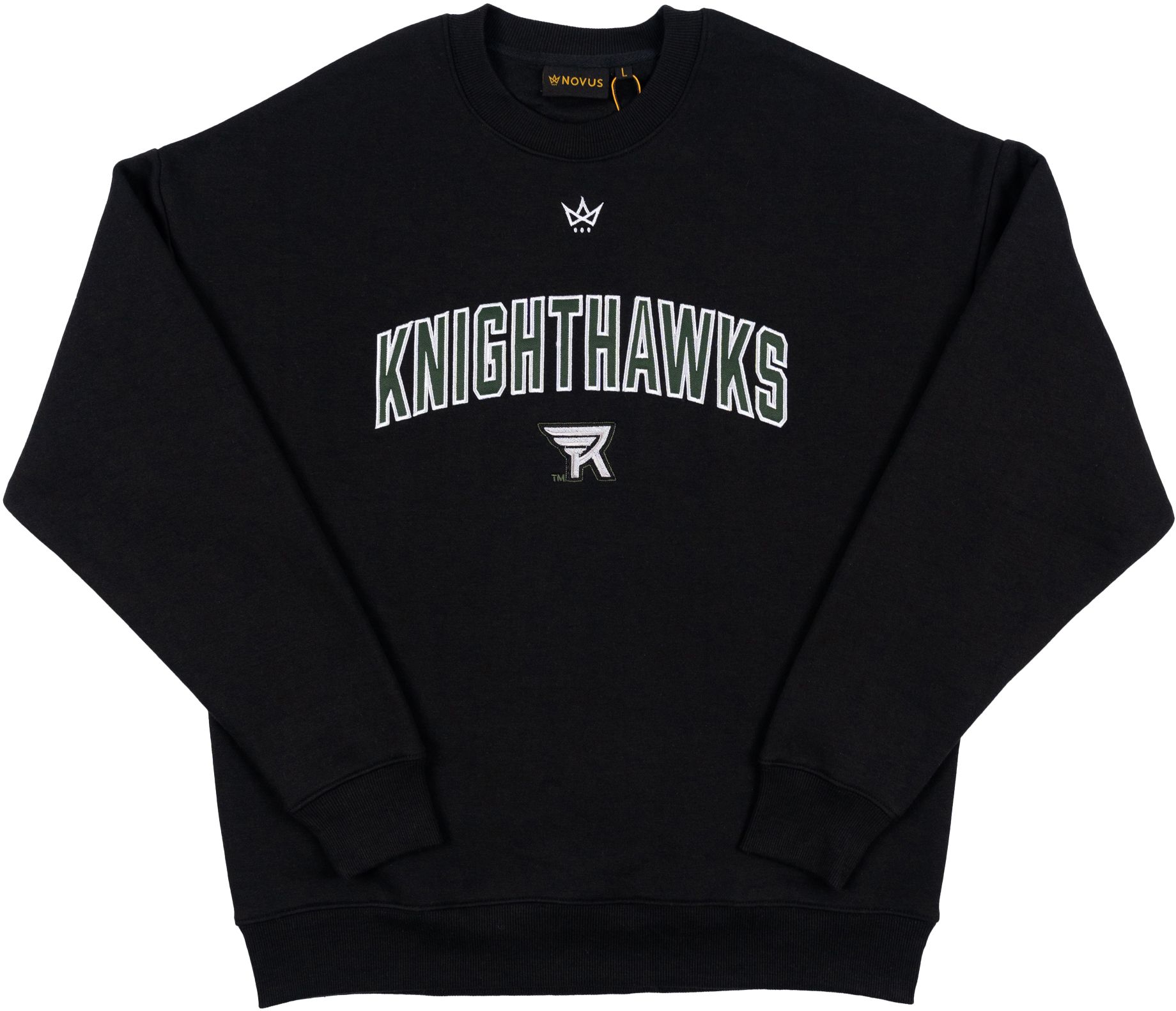 Novus Clothing Adult Rochester Knighthawks Black Crewneck Sweatshirt