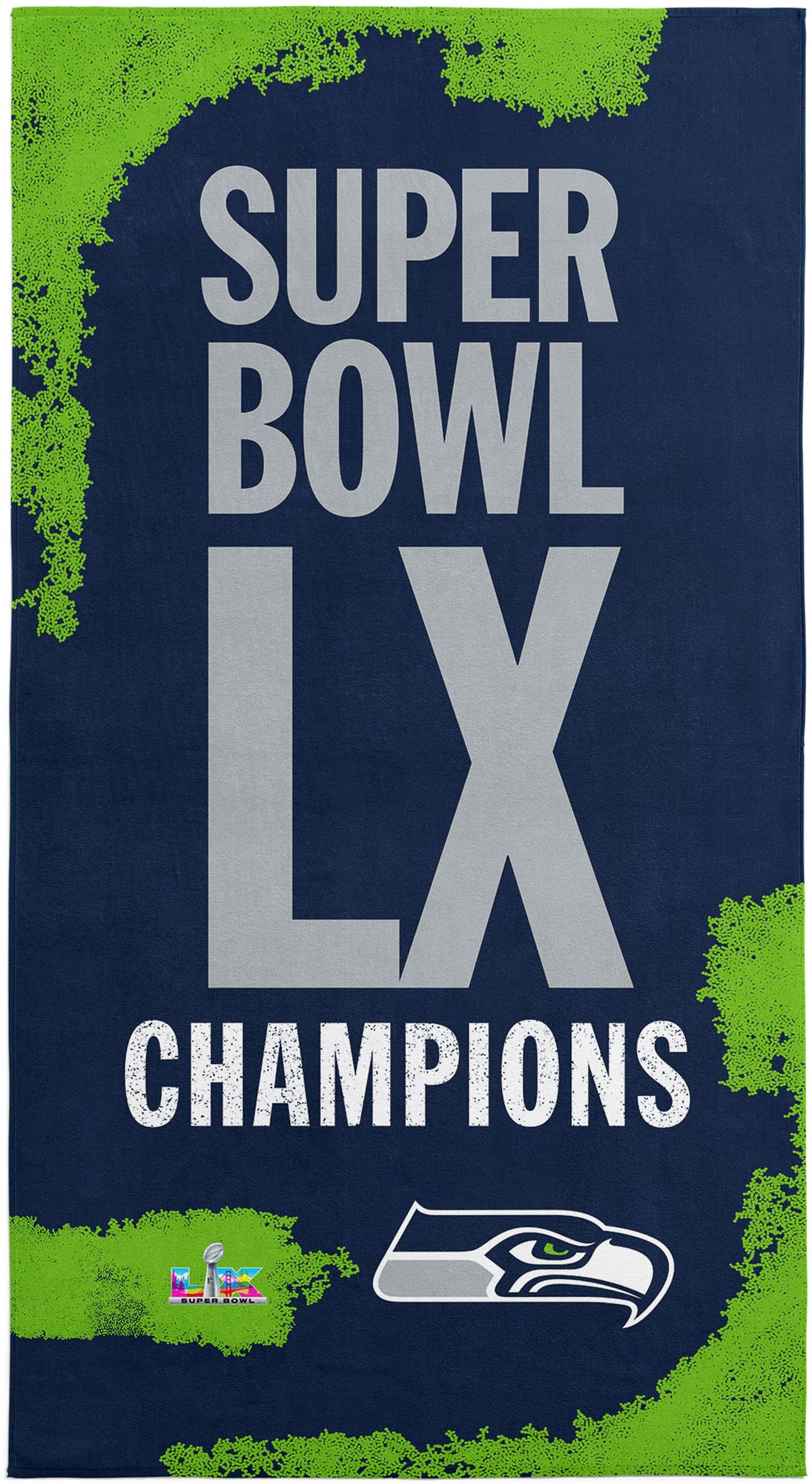 Northwest 2025-26 Super Bowl LX Champions Seattle Seahawks Barbary Beach Towel