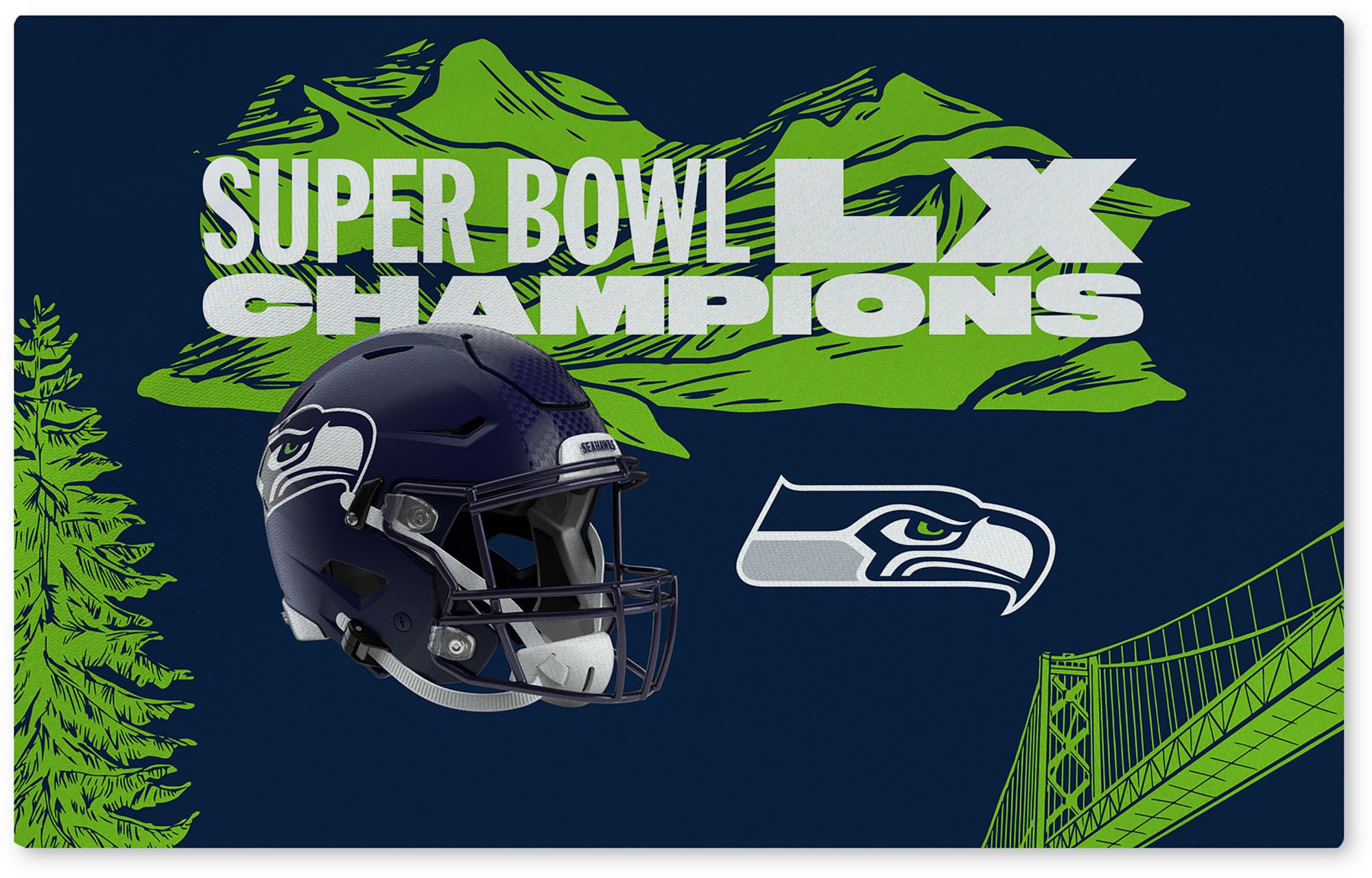 Northwest 2025-26 Super Bowl LX Champions Seattle Seahawks Baker Rug - No Color