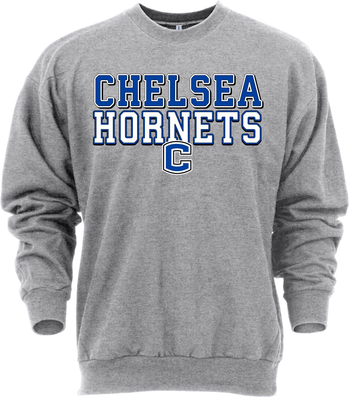 Ohiopyle Prints Adult Chelsea High School Gray Crew Neck Sweatshirt