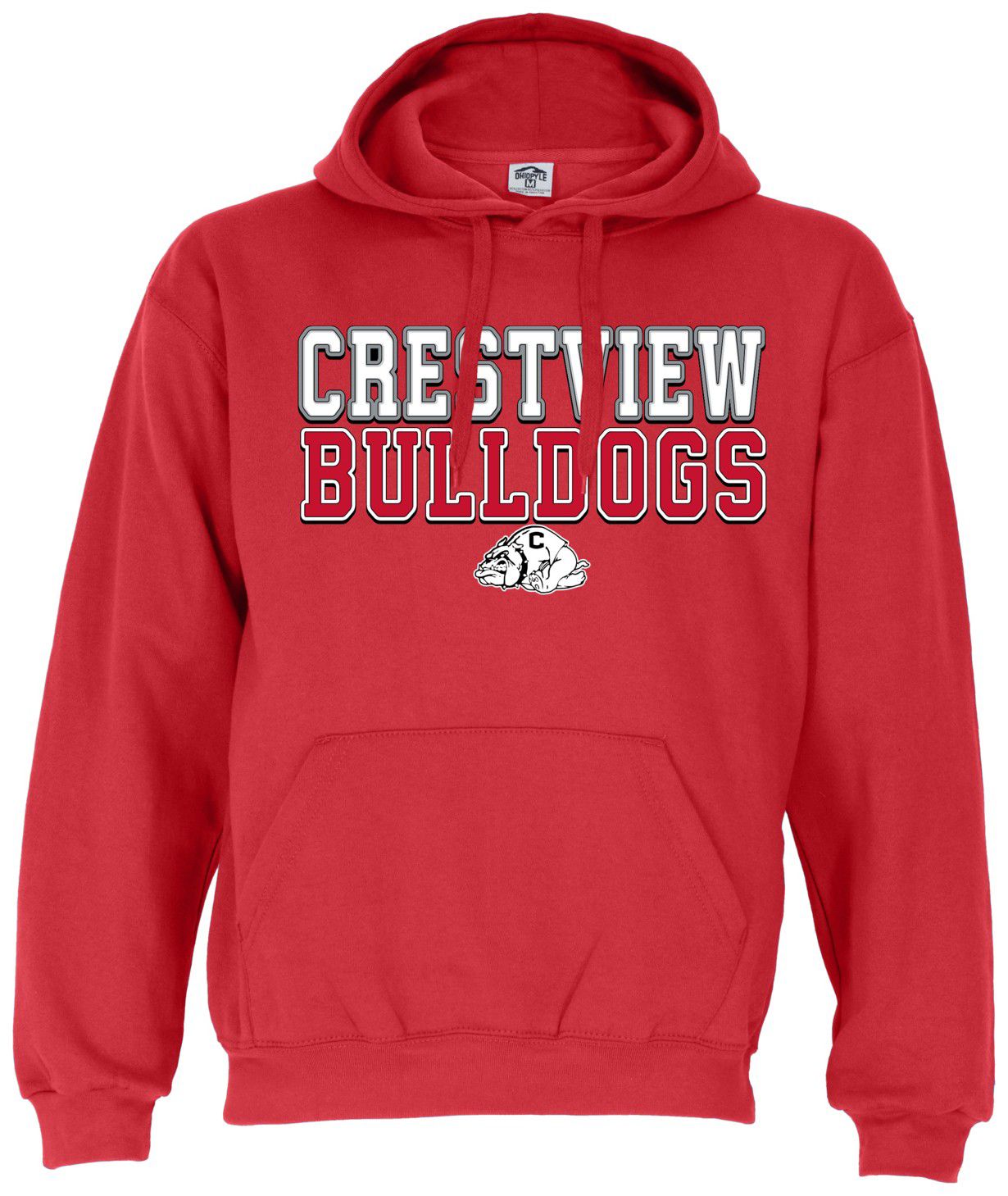 Ohiopyle Prints Adult Crestview High School Red Field Hooded Sweatshirt