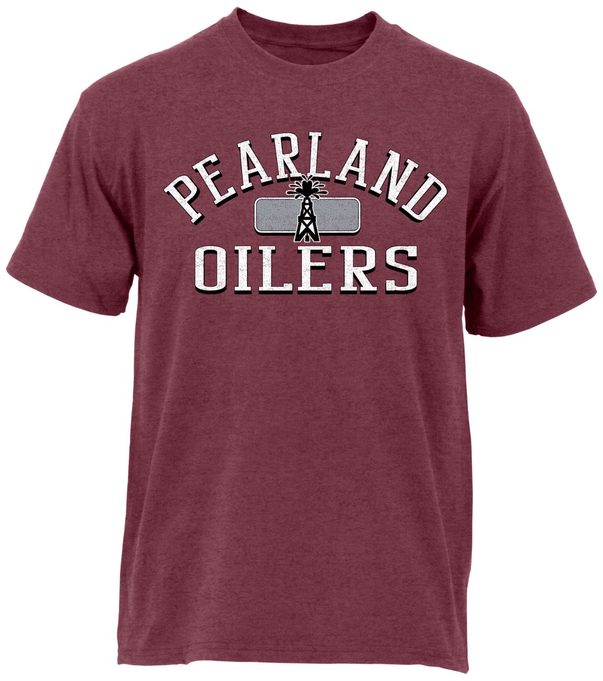 Ohiopyle Prints Adult Pearland High School Heather Maroon Plate T-Shirt