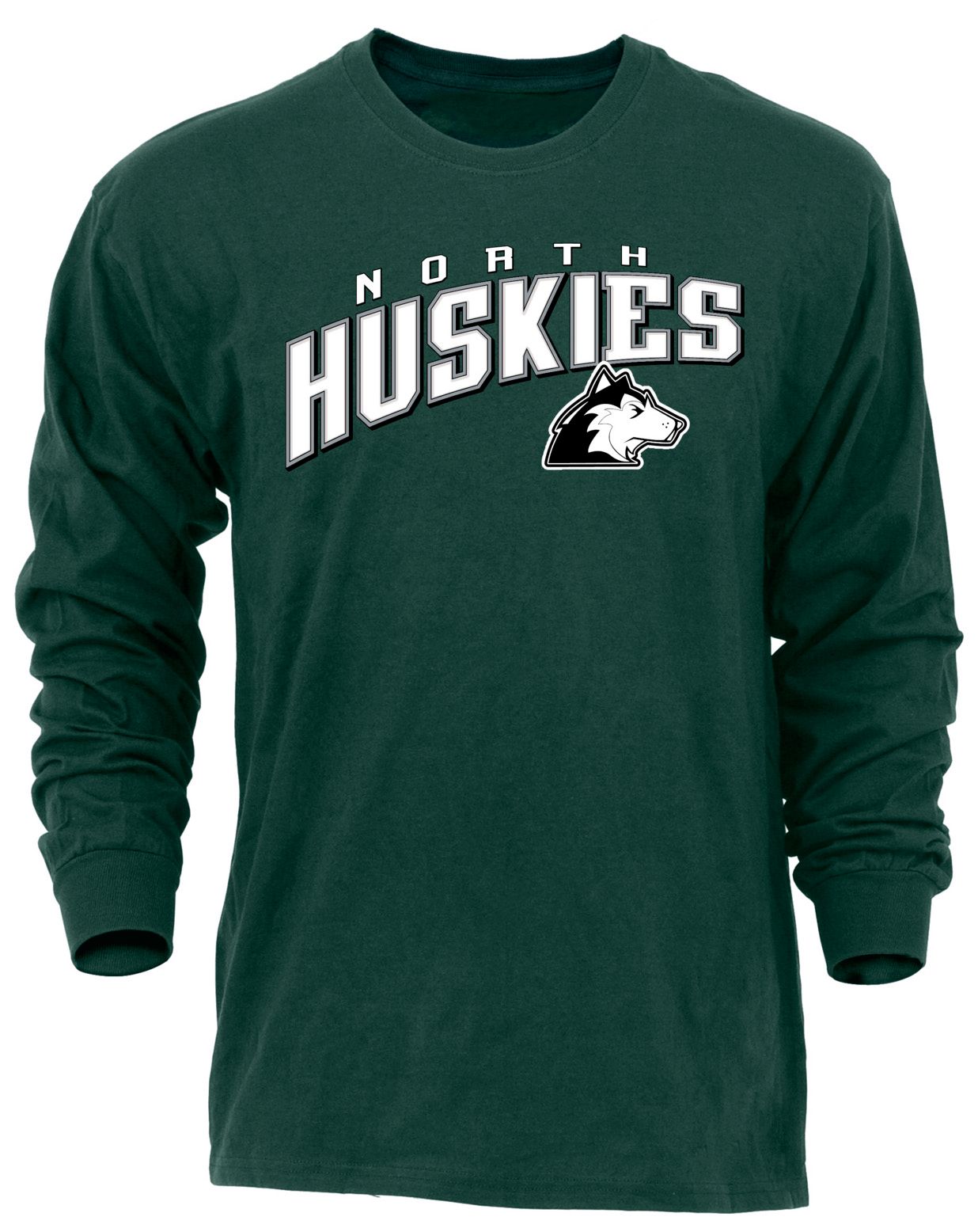 Ohiopyle Prints Adult North High School Forest Green Flyball Long Sleeve Shirt
