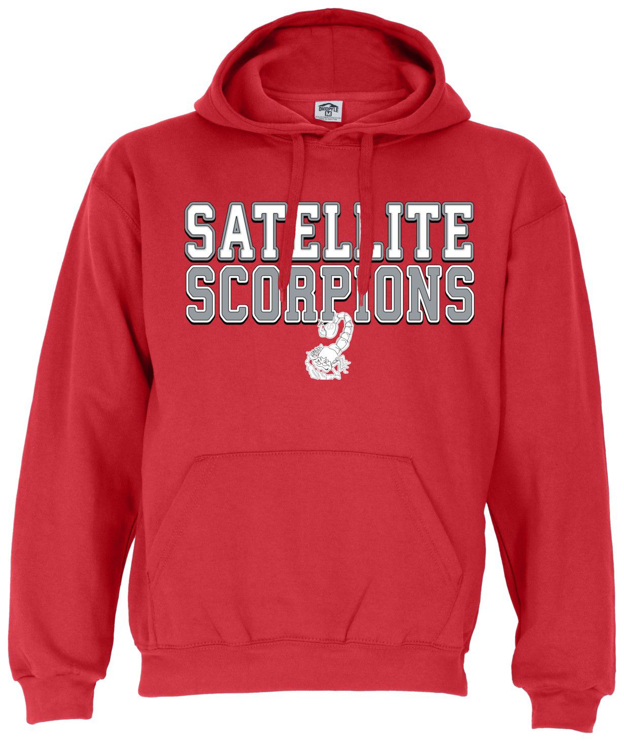 Ohiopyle Prints Adult Satellite High School Red Field Hooded Sweatshirt