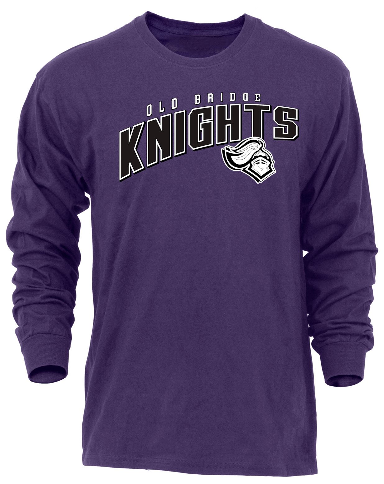Ohiopyle Prints Adult Old Bridge High School Purple Flyball Long Sleeve Shirt