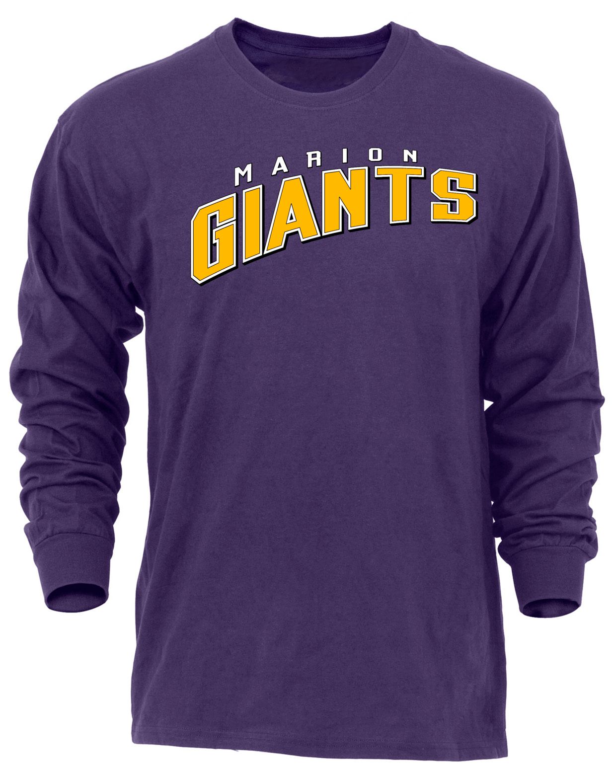 Ohiopyle Prints Adult Marion High School Purple Flyball Long Sleeve Shirt