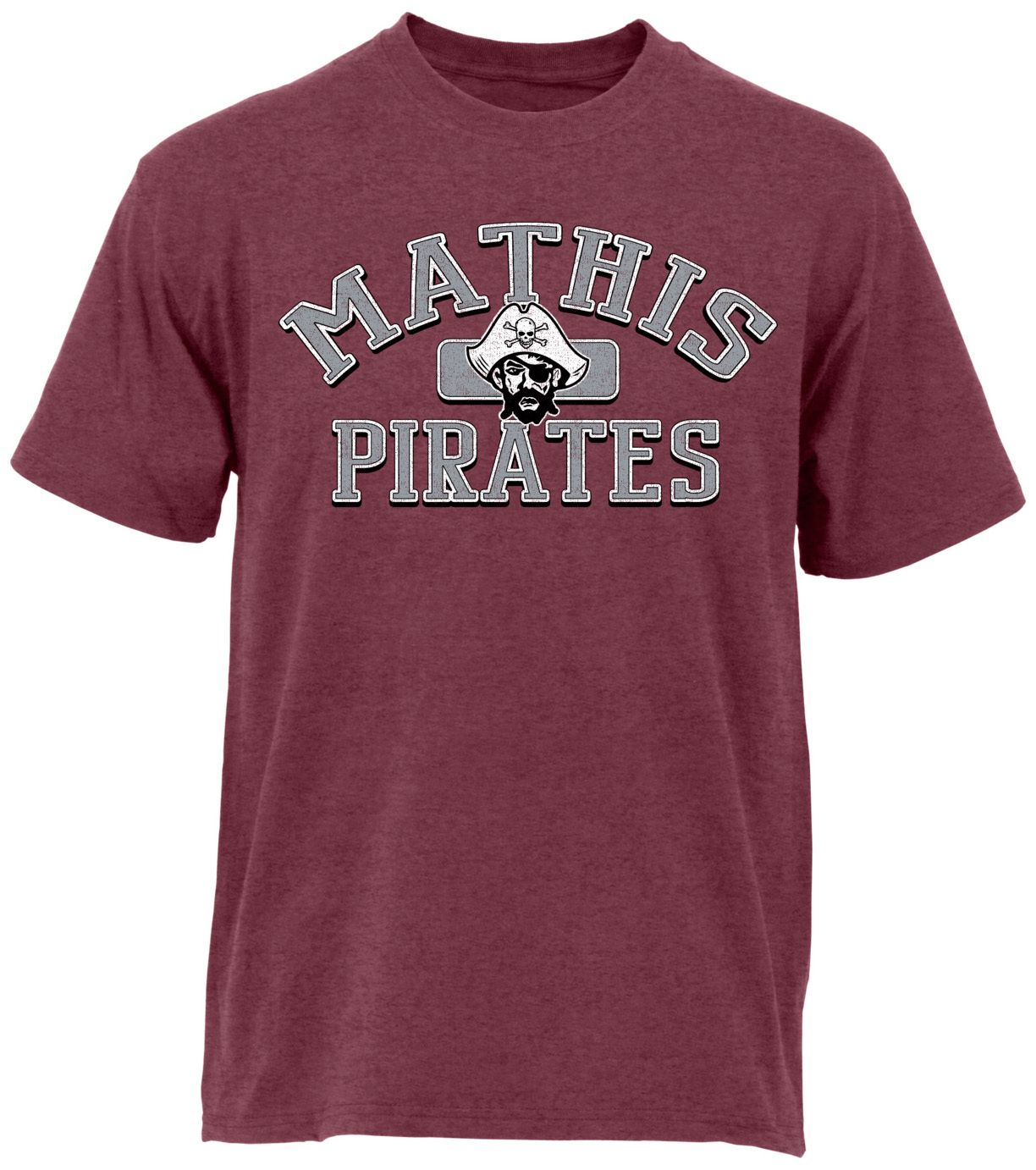 Ohiopyle Prints Adult Mathis High School Heather Maroon Plate T-Shirt