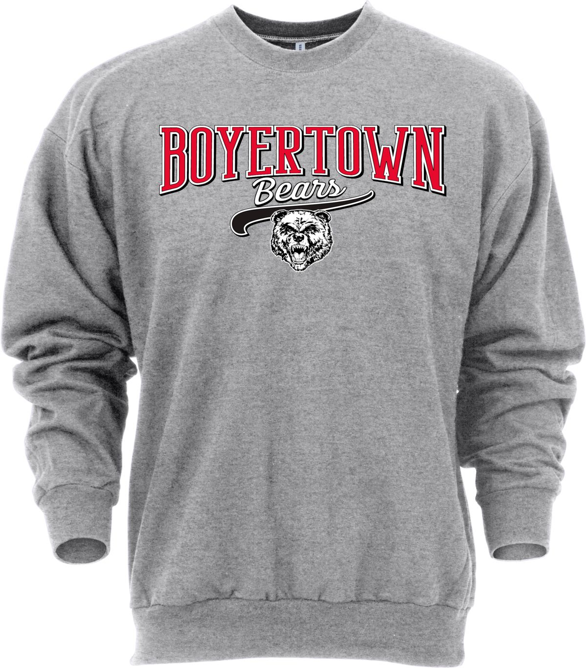Ohiopyle Prints Adult Boyertown High School Grey Catch Crewneck Sweatshirt