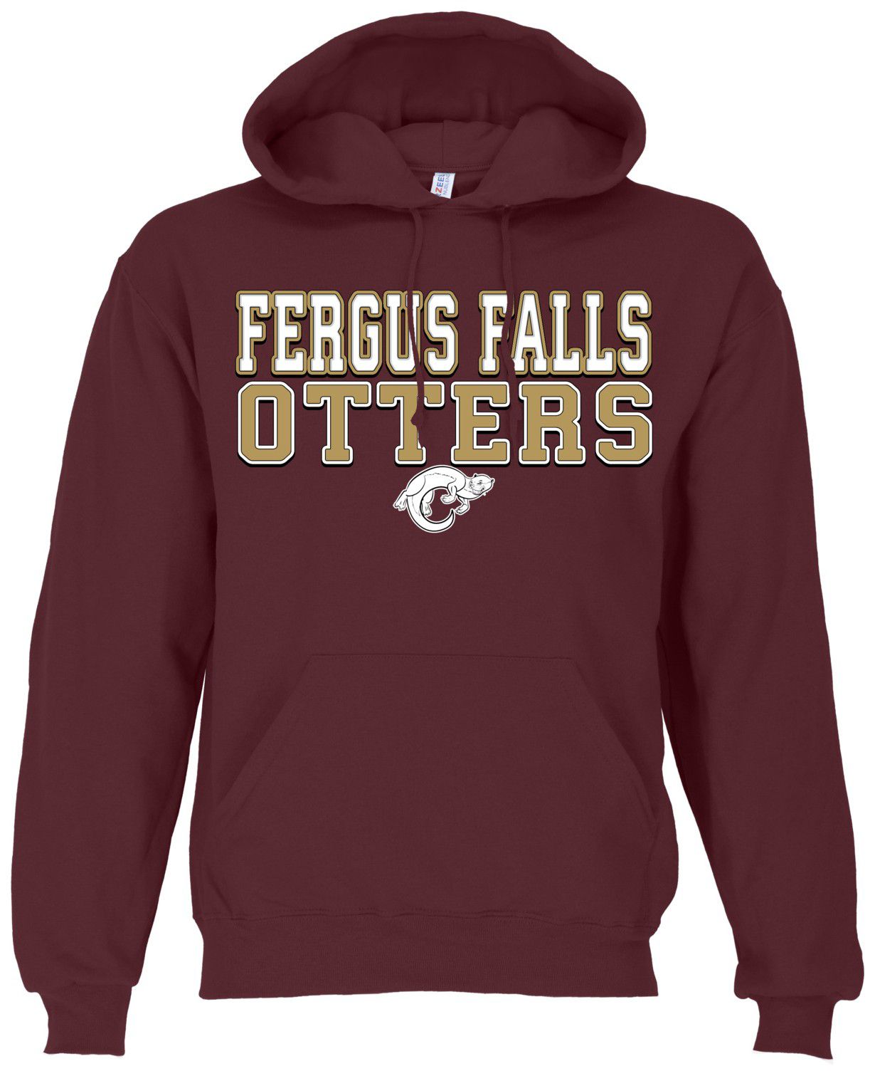 Ohiopyle Prints Adult Fergus Falls Senior High Maroon Field Hooded Sweatshirt
