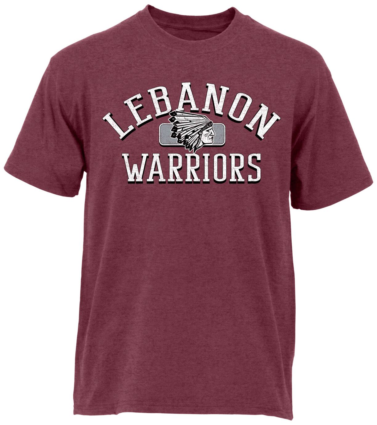 Ohiopyle Prints Adult Lebanon High School Heather Maroon Plate T-Shirt