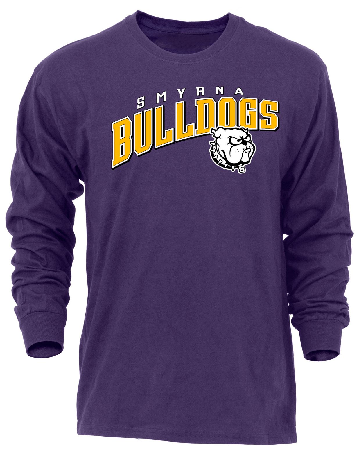 Ohiopyle Prints Adult Smyrna High School Purple Flyball Long Sleeve Shirt