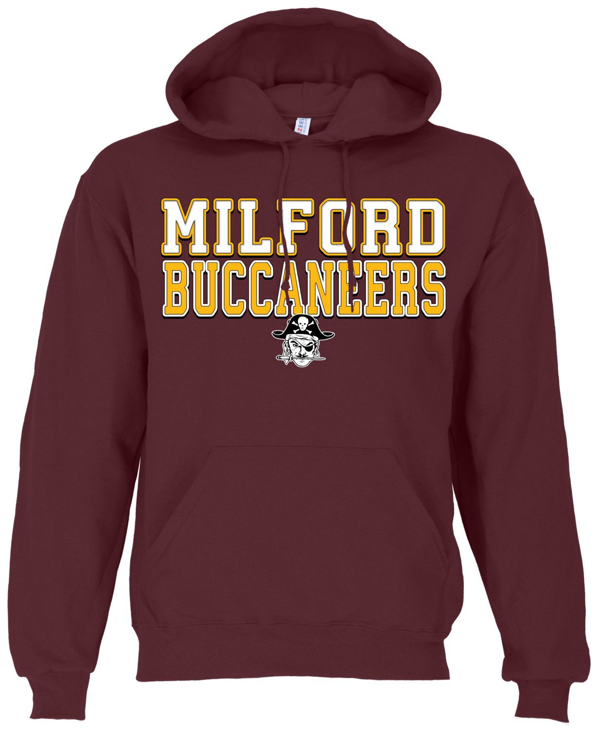 Ohiopyle Prints Adult Milford High School Maroon Field Hooded Sweatshirt