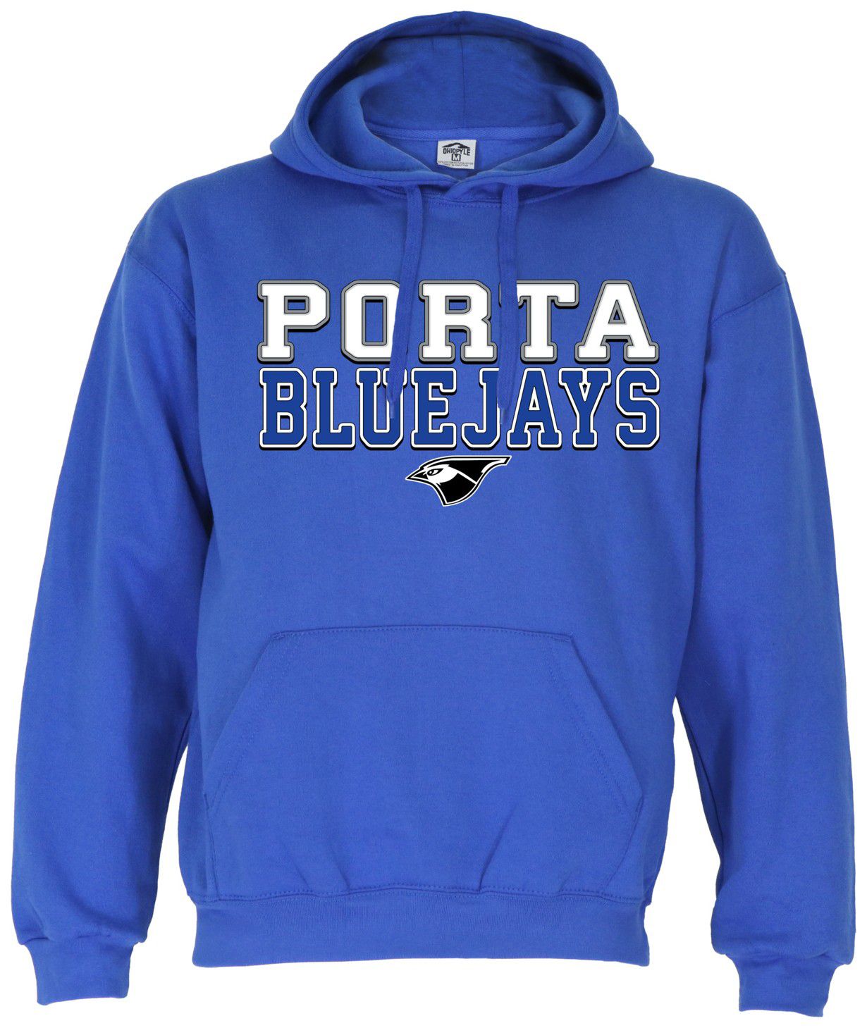 Ohiopyle Prints Adult Porta Junior-Senior High School Royal Blue Field Hooded Sweatshirt