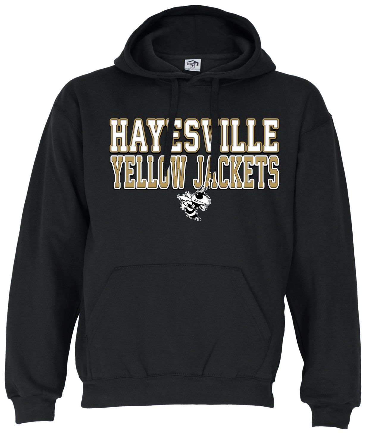 Ohiopyle Prints Adult Hayesville High School Black Field Hooded Sweatshirt