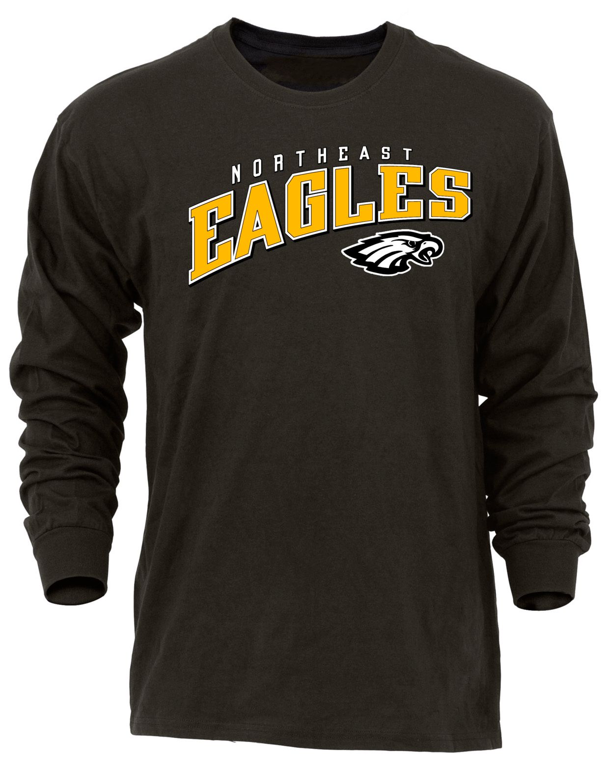 Ohiopyle Prints Adult Northeast High School Black Flyball Long Sleeve Shirt