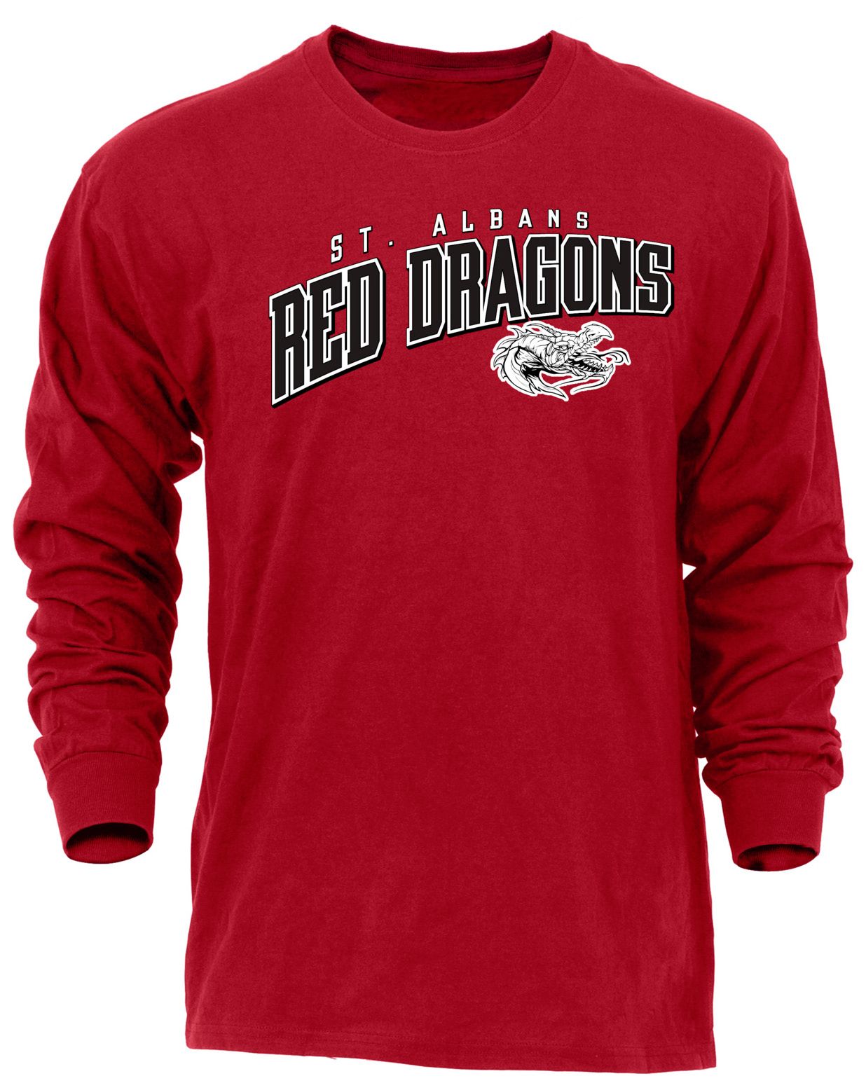 Ohiopyle Prints Adult St. Albans High School Red Flyball Long Sleeve Shirt