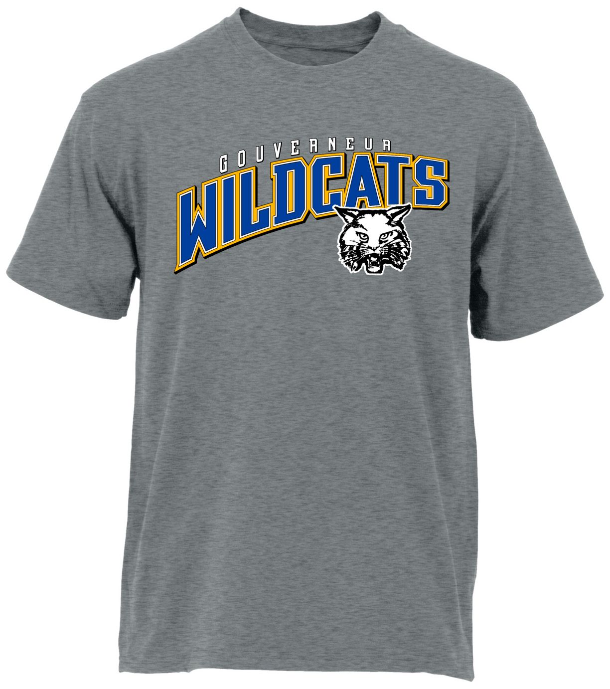 Ohiopyle Prints Adult Gouverneur High School Grey Flyball Ultimate T-Shirt