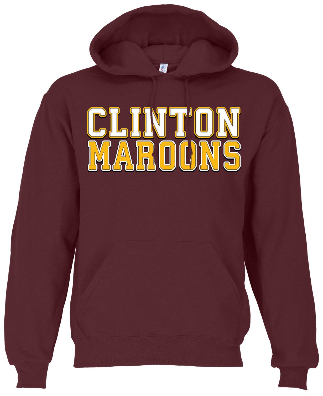 Ohiopyle Prints Adult Clinton High School Maroon Field Hooded Sweatshirt