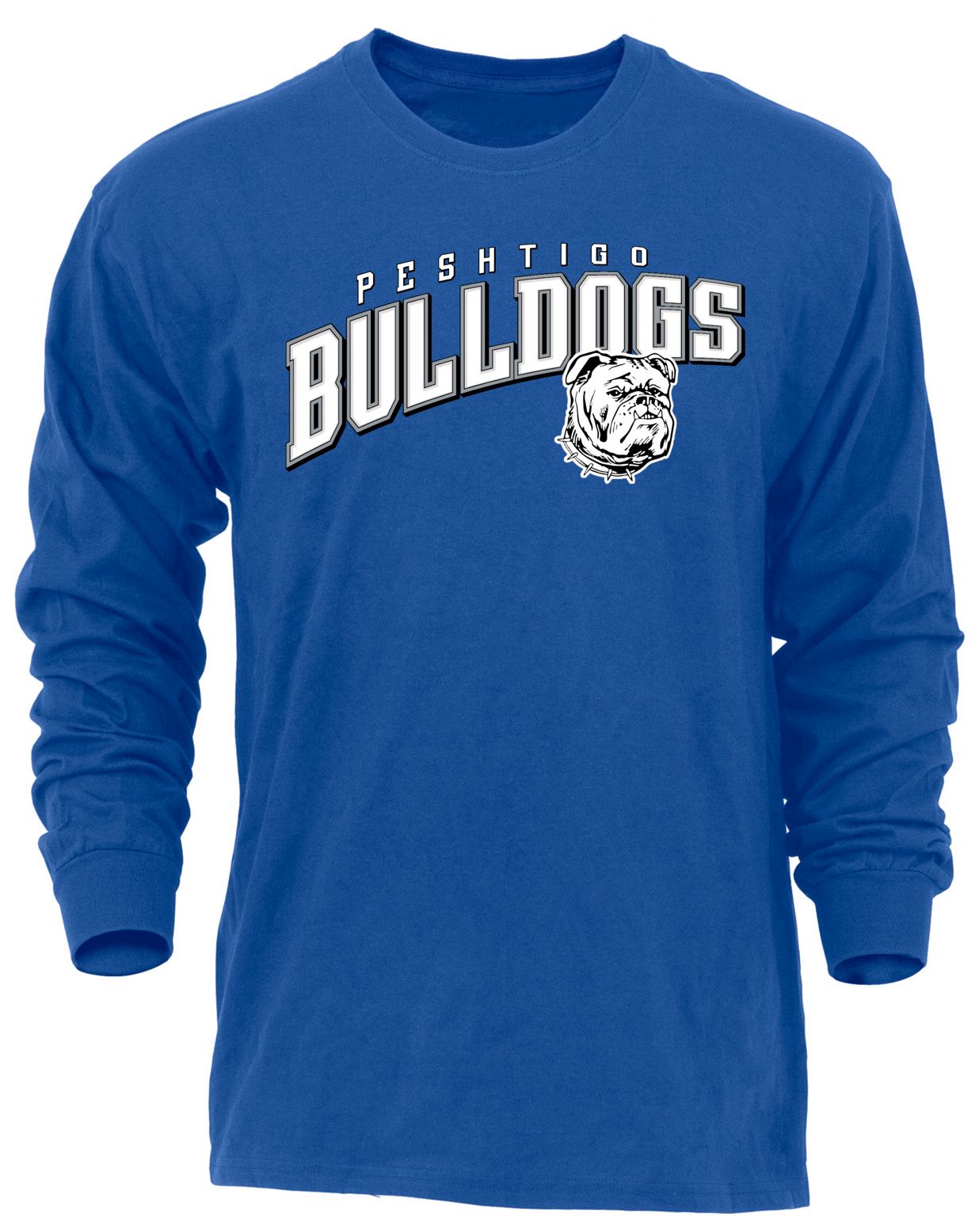 Ohiopyle Prints Adult Peshtigo High School Royal Flyball Long Sleeve Shirt