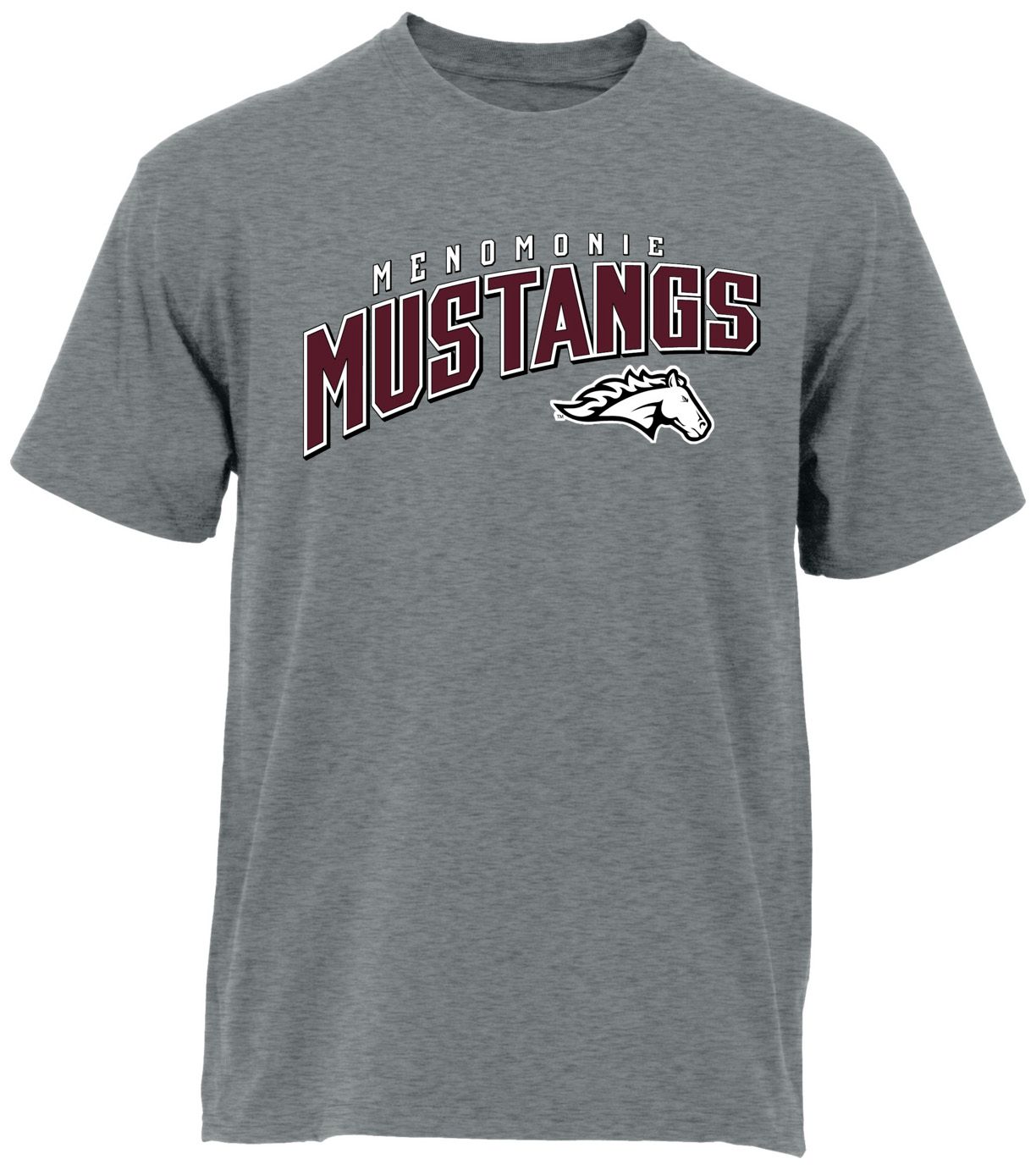 Ohiopyle Prints Adult Menomonie High School Grey Flyball Ultimate T-Shirt