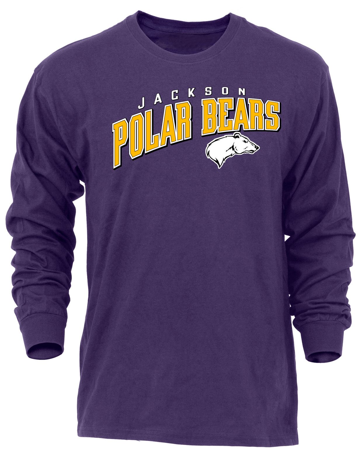 Ohiopyle Prints Adult Jackson High School Purple Flyball Long Sleeve Shirt