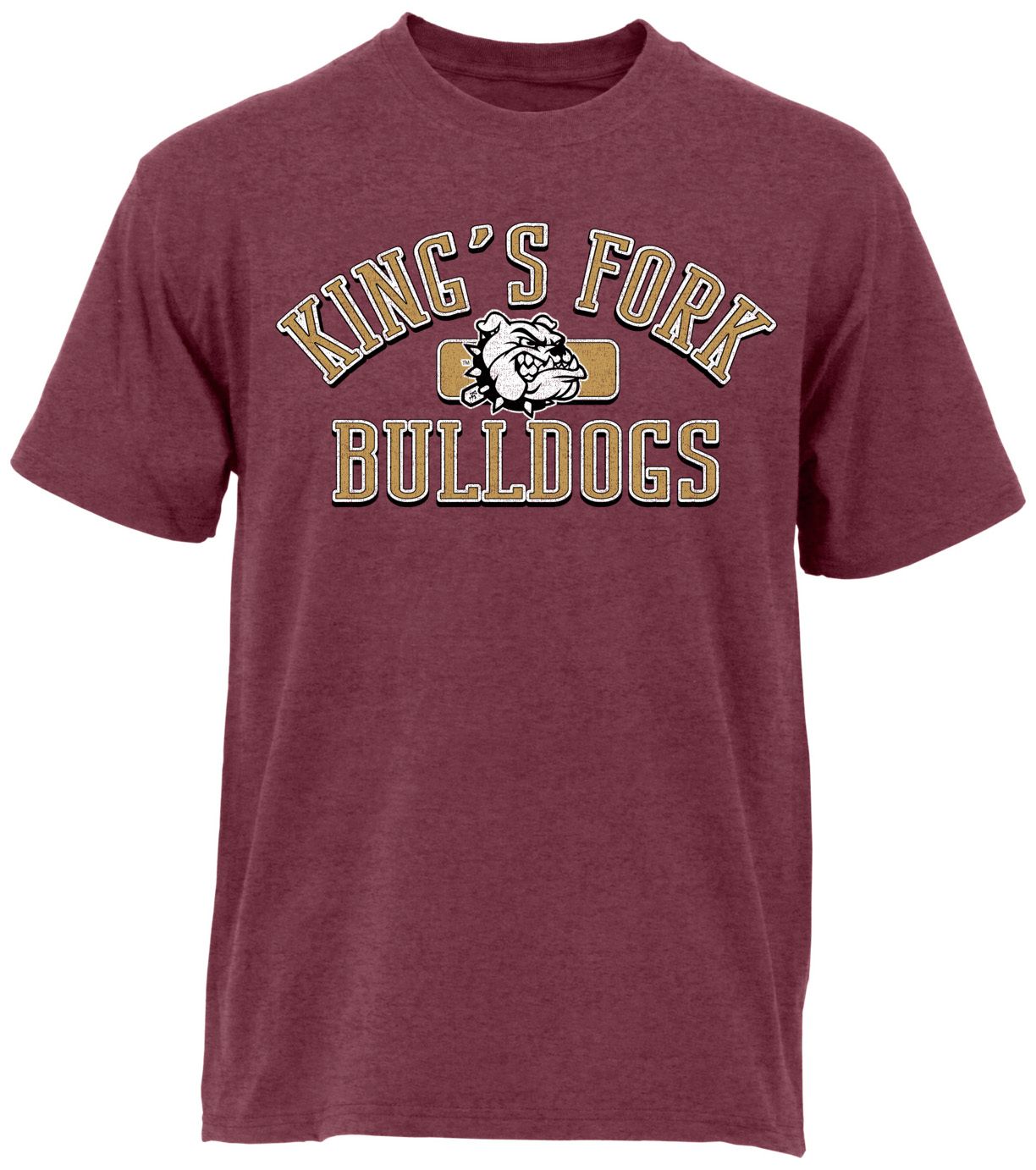 Ohiopyle Prints Adult King's Fork High School Heather Maroon Plate T-Shirt