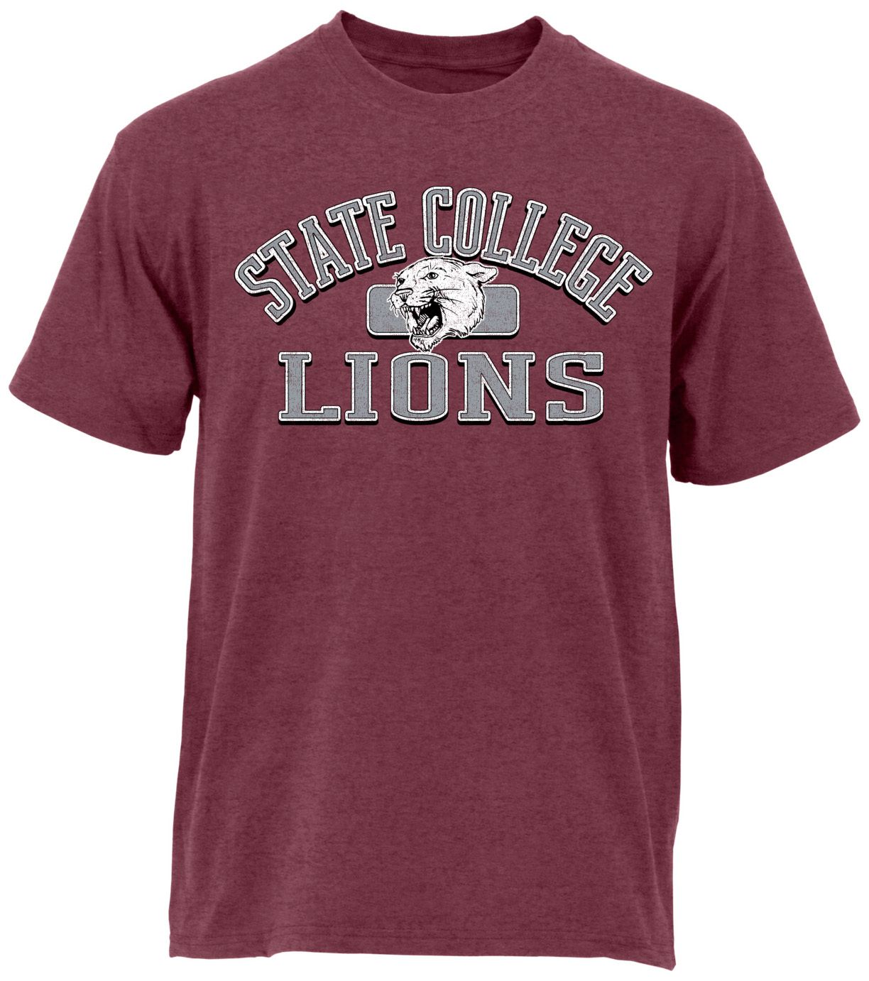 Ohiopyle Prints Adult State College Area High School Heather Maroon Plate T-Shirt