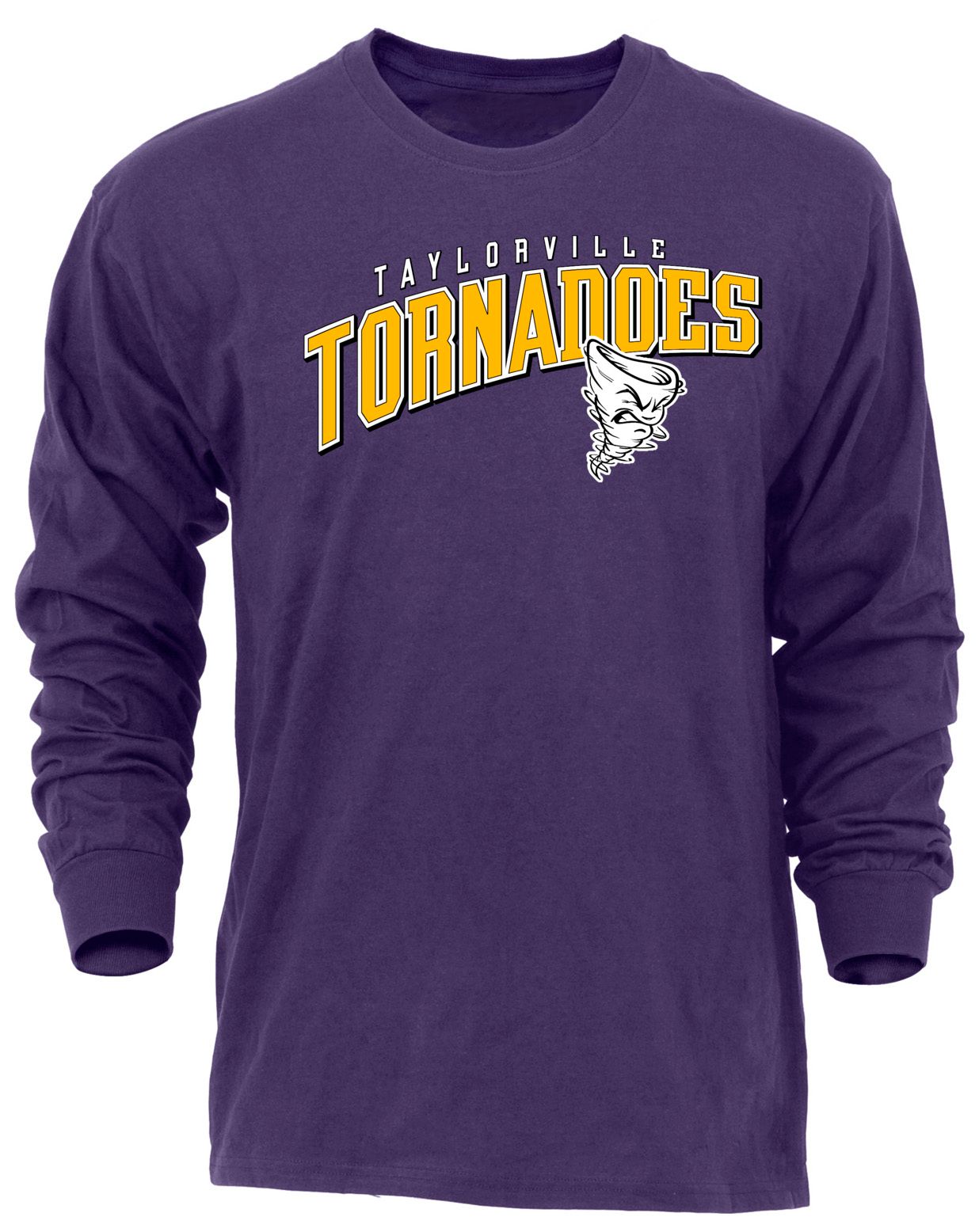 Ohiopyle Prints Adult Taylorville High School Purple Flyball Long Sleeve Shirt