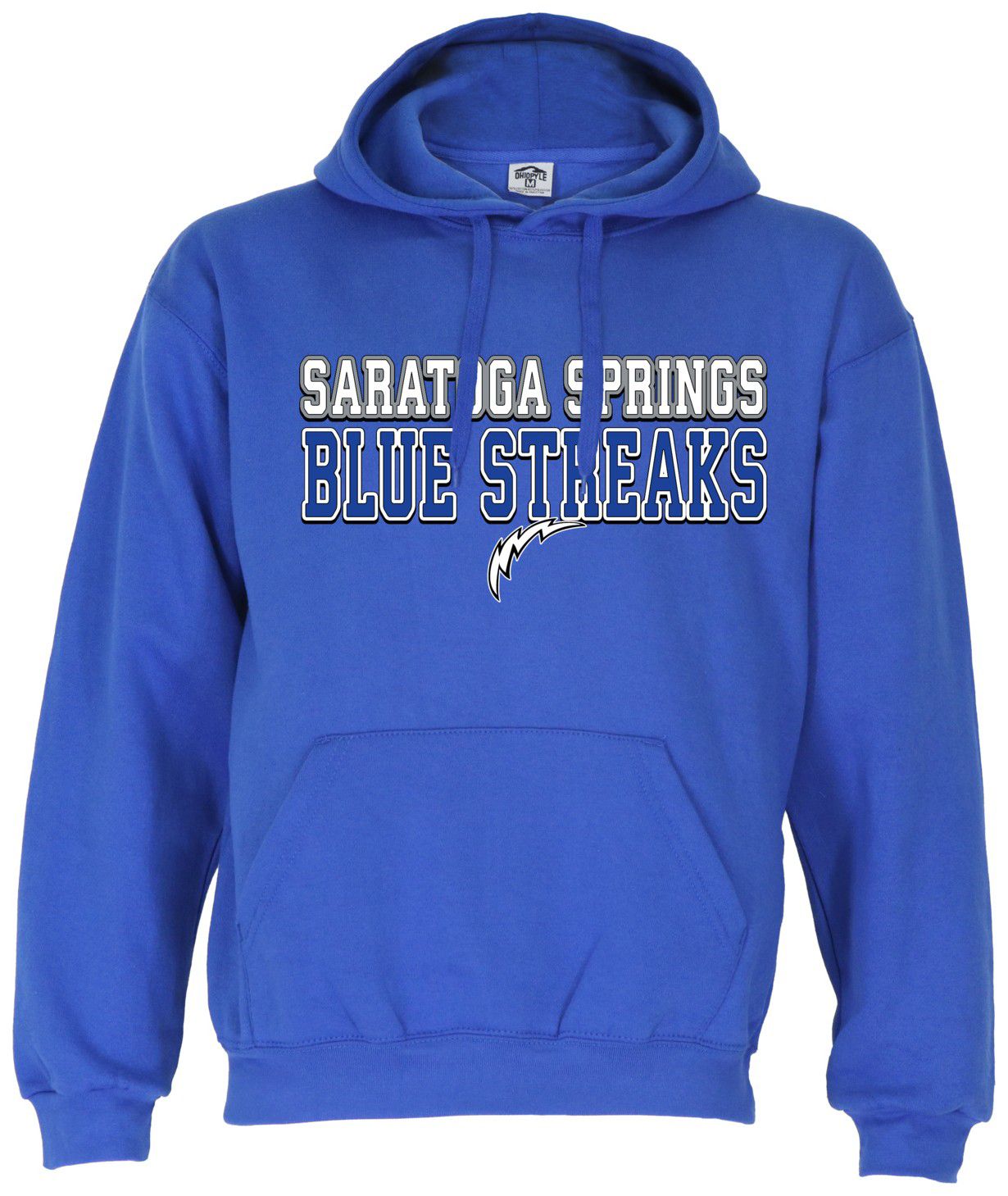 Ohiopyle Prints Adult Saratoga Springs High School Royal Blue Field Hooded Sweatshirt