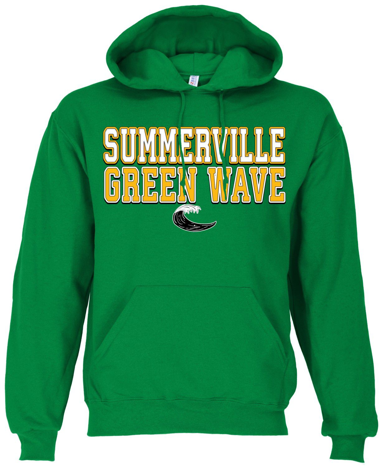 Ohiopyle Prints Adult Summerville High School Kelly Green Field Hooded Sweatshirt