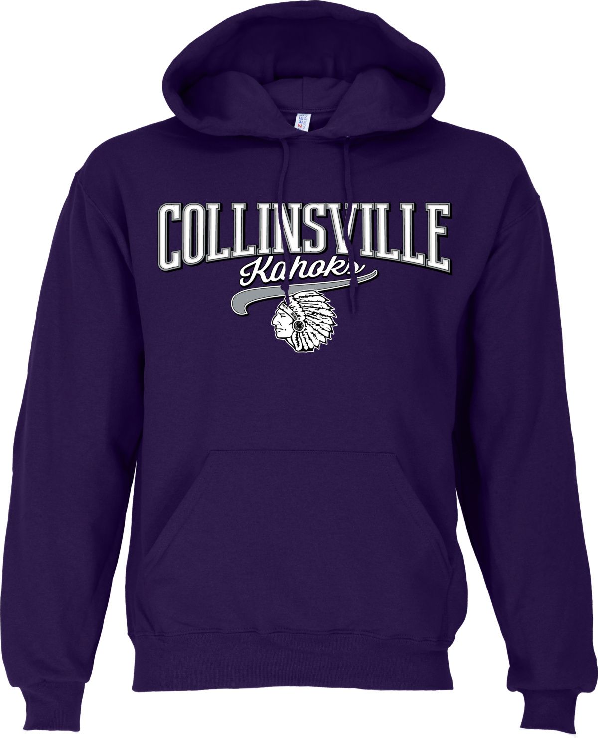 Ohiopyle Prints Men's Collinsville High School Purple Hoodie