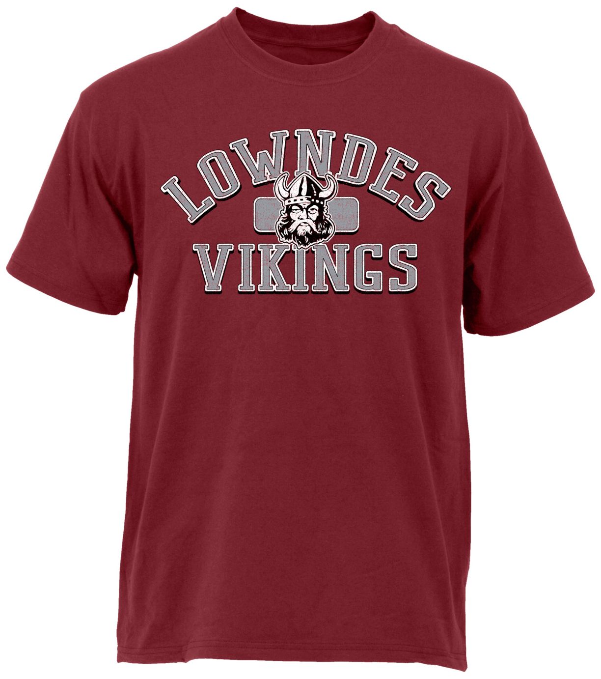 Ohiopyle Prints Adult Lowndes High School Cardinal Red Plate T-Shirt