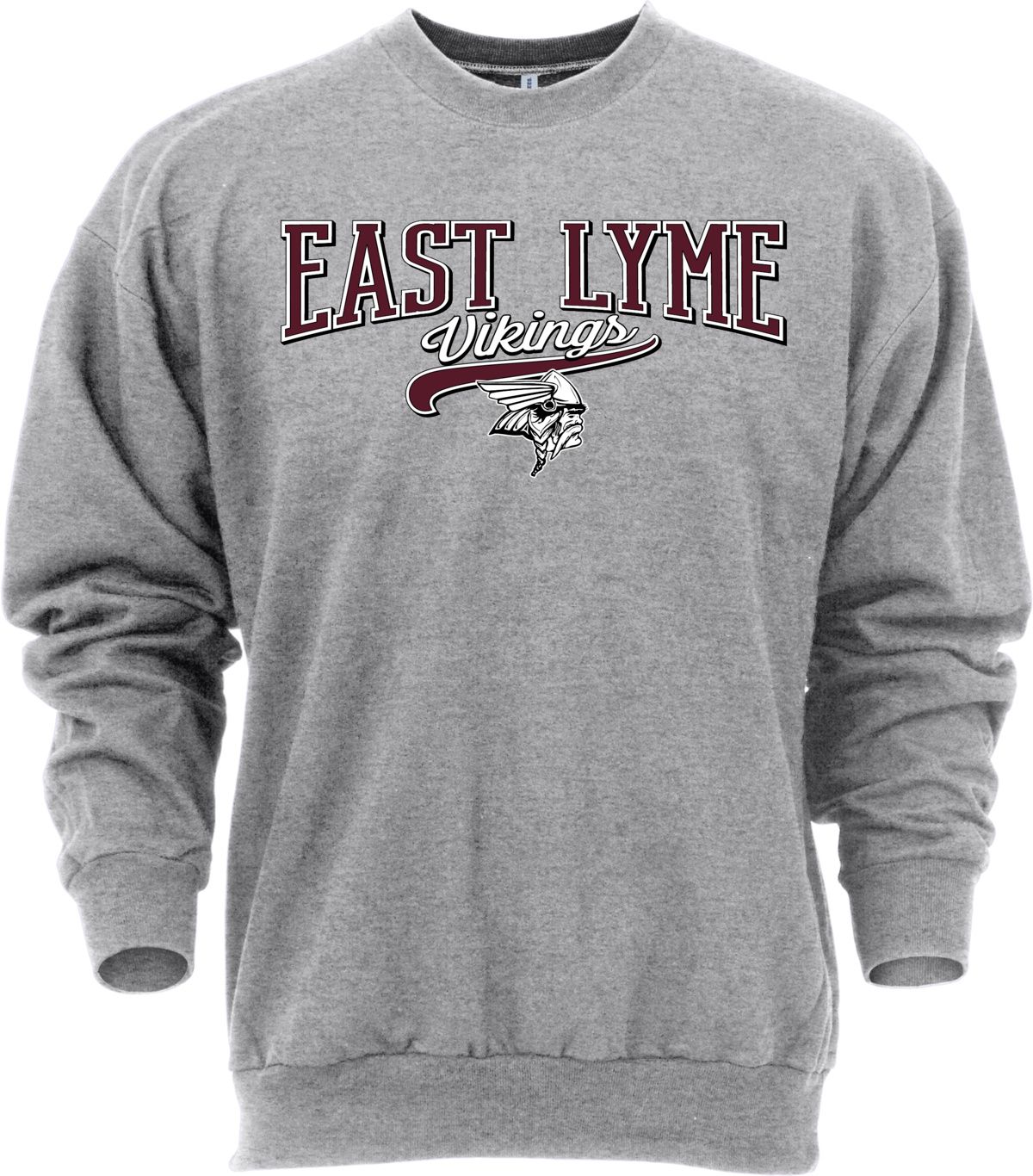 Ohiopyle Prints Adult East Lyme High School Grey Catch Crewneck Sweatshirt