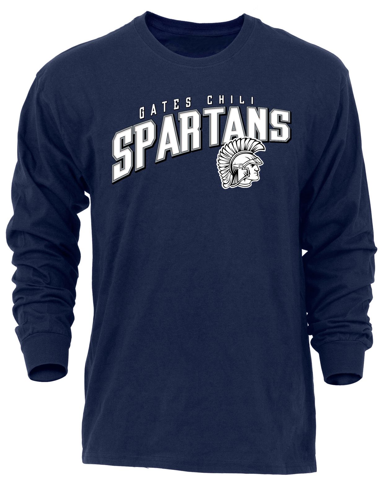 Ohiopyle Prints Adult Gates Chili High School Navy Flyball Long Sleeve Shirt