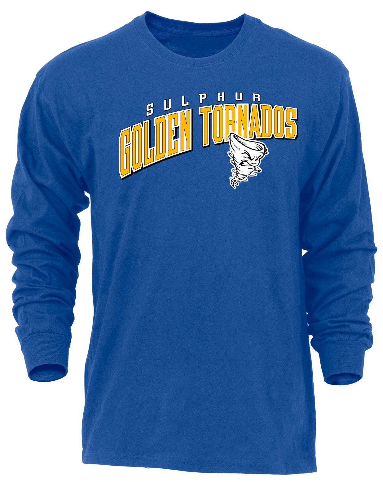 Ohiopyle Prints Adult Sulphur High School Royal Flyball Long Sleeve Shirt