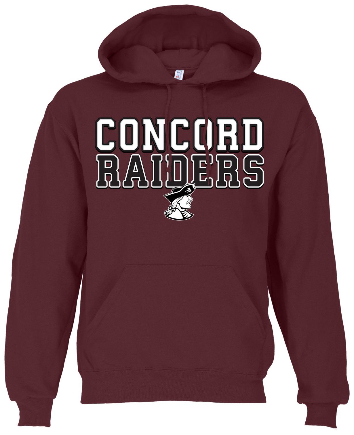 Ohiopyle Prints Adult Concord High School Maroon Field Hooded Sweatshirt
