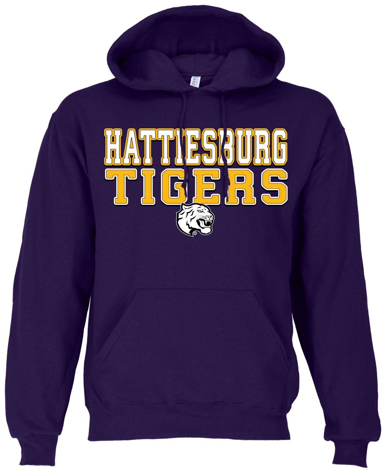 Ohiopyle Prints Adult Hattiesburg High School Purple Field Hooded Sweatshirt