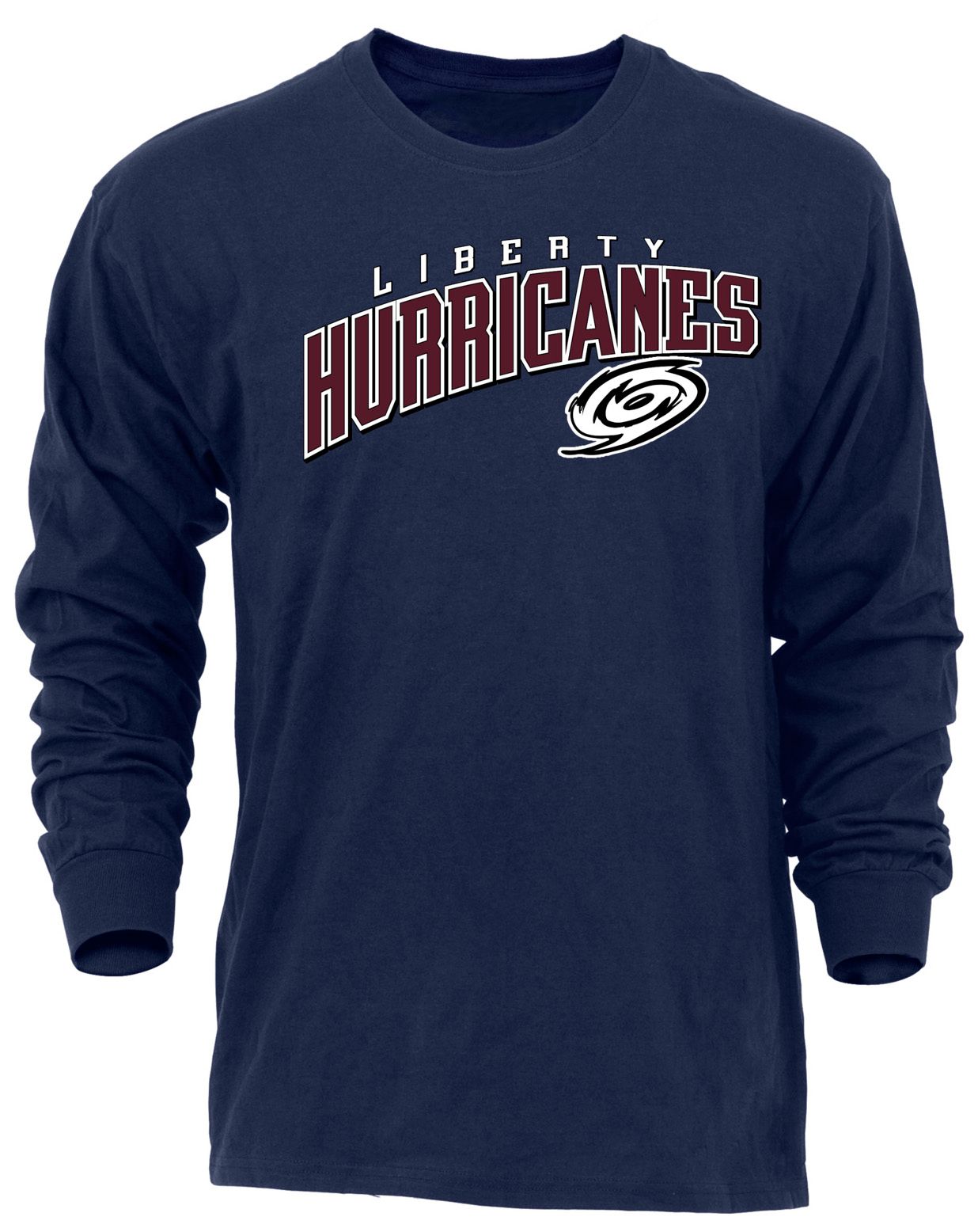 Ohiopyle Prints Adult Liberty High School Navy Flyball Long Sleeve Shirt