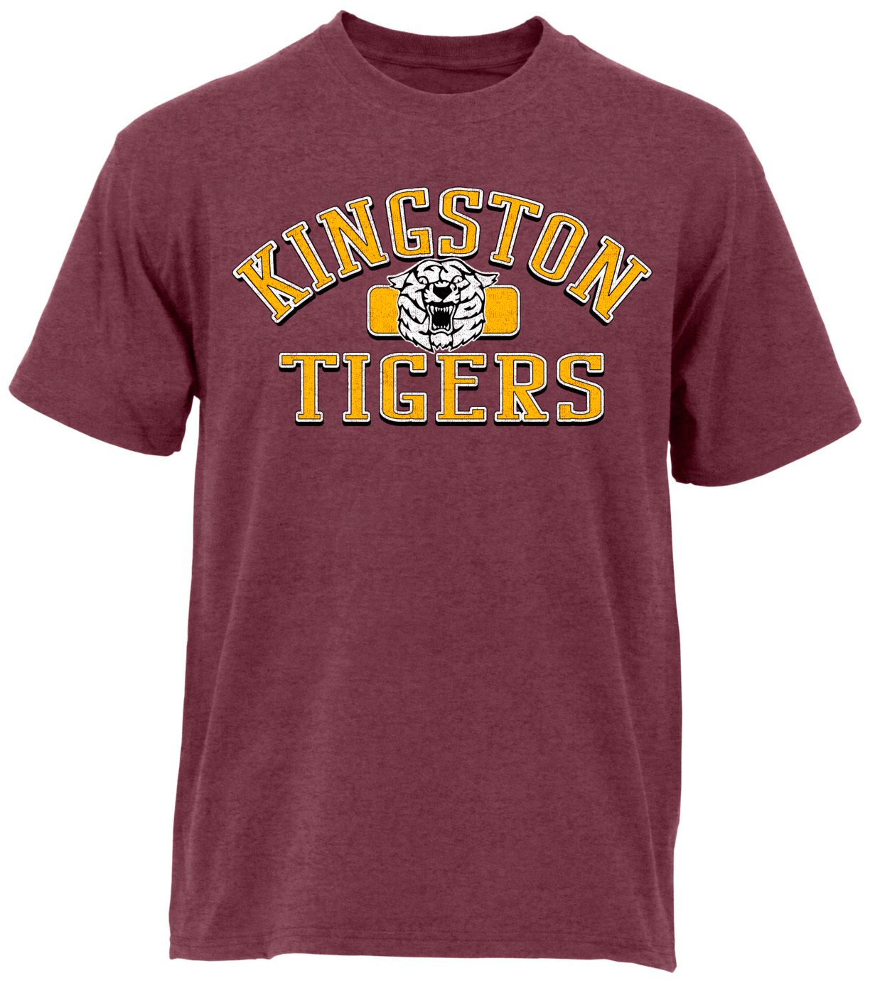 Ohiopyle Prints Adult Kingston High School Heather Maroon Plate T-Shirt