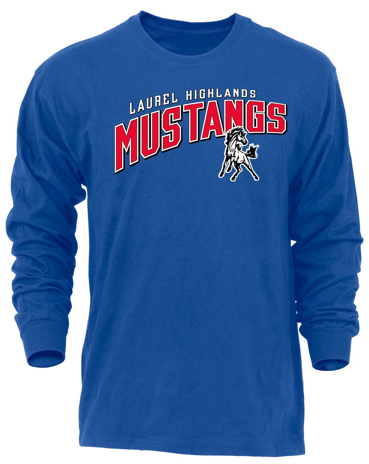 Ohiopyle Prints Adult Laurel Highlands High School Royal Flyball Long Sleeve Shirt