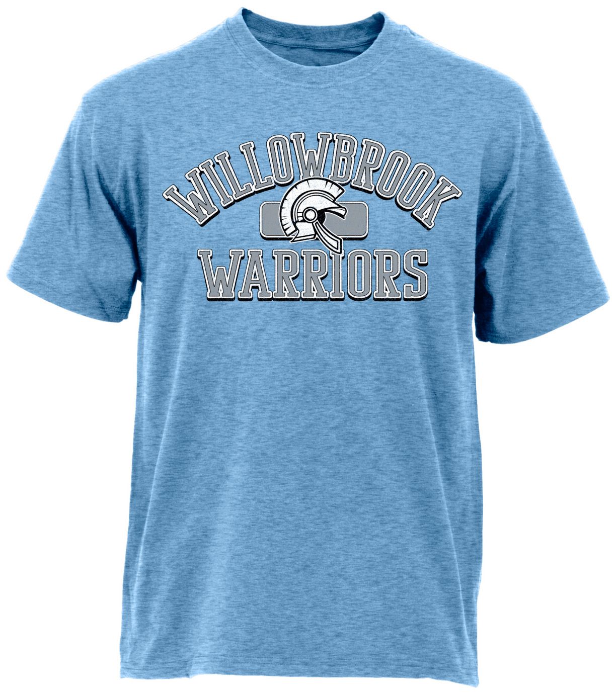 Ohiopyle Prints Adult Willowbrook High School Heather Columbia Blue Plate Ultimate T-Shirt, Men's, Large