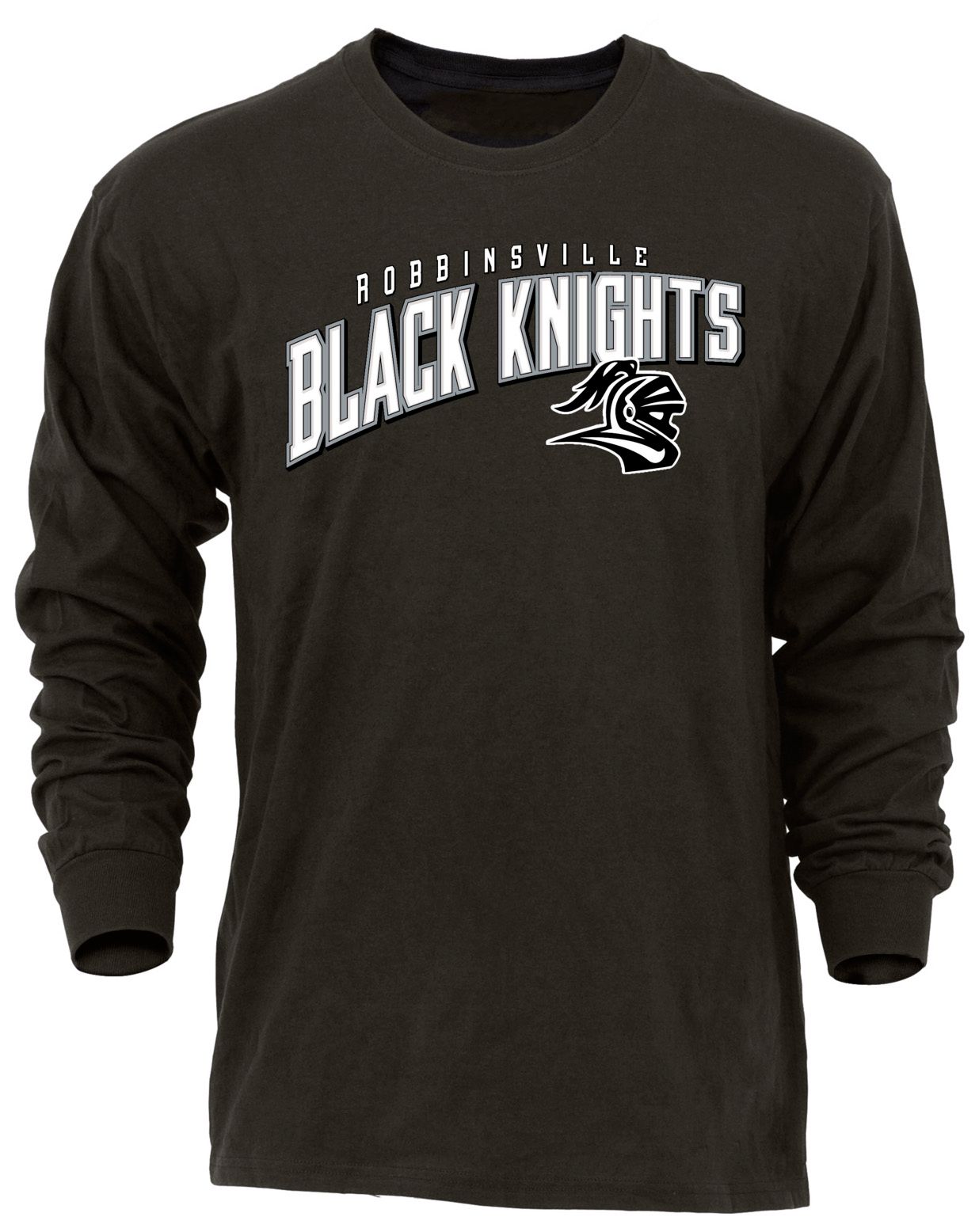 Ohiopyle Prints Adult Robbinsville High School Black Flyball Long Sleeve Shirt