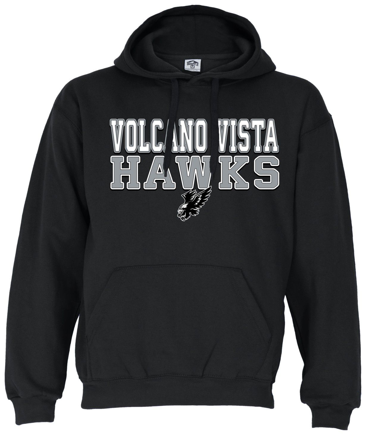 Ohiopyle Prints Adult Volcano Vista High School Black Field Hooded Sweatshirt