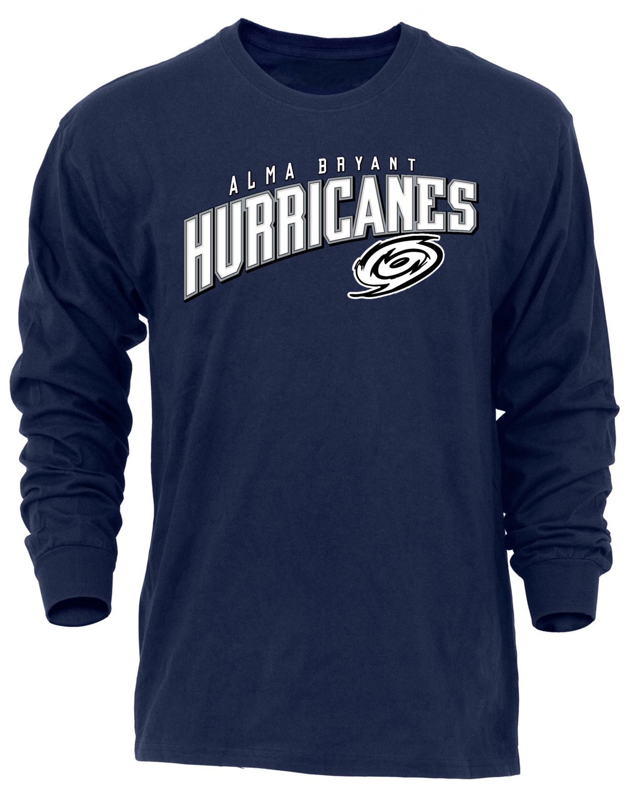 Ohiopyle Prints Adult Alma Bryant High School Navy Flyball Long Sleeve Shirt